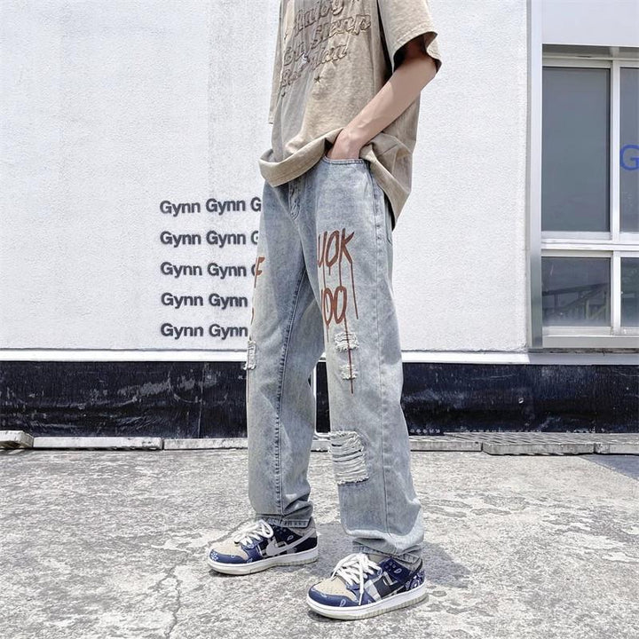 Men's Design Ripped Jeans Mune Fashion