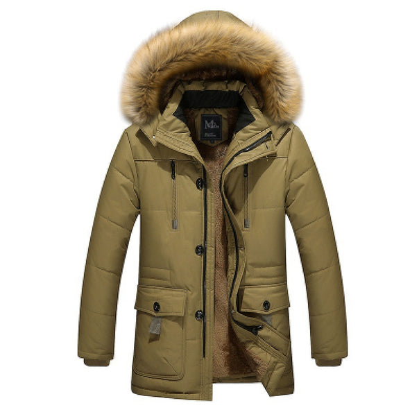 Men's parka with teddy lining, faux fur hood, and multifunction pockets Mune Fashion