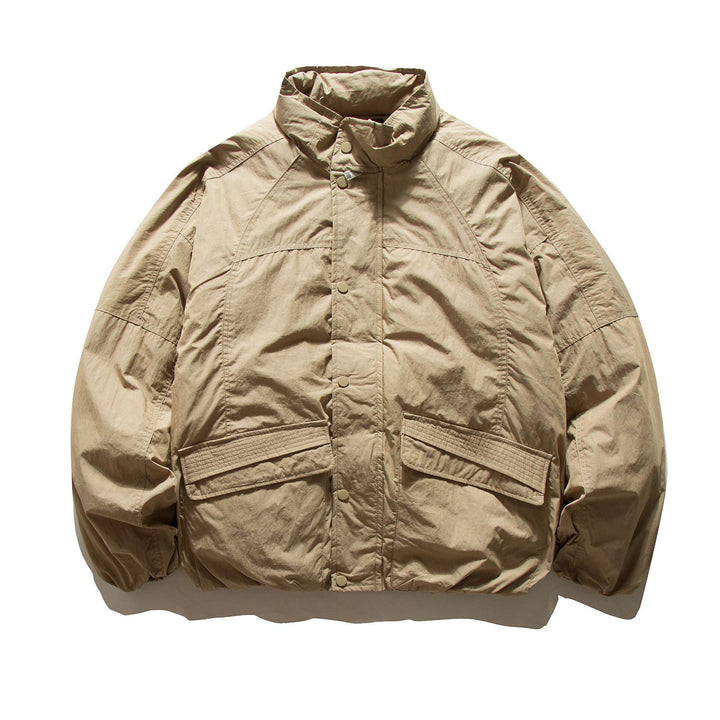 Men's boxy quilted field jacket with high stand collar and cargo pockets Mune Fashion