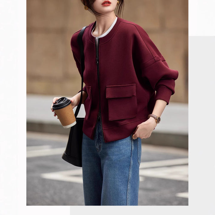 Ladies Fashionable Oversized Sweat Jacket Mune Fashion