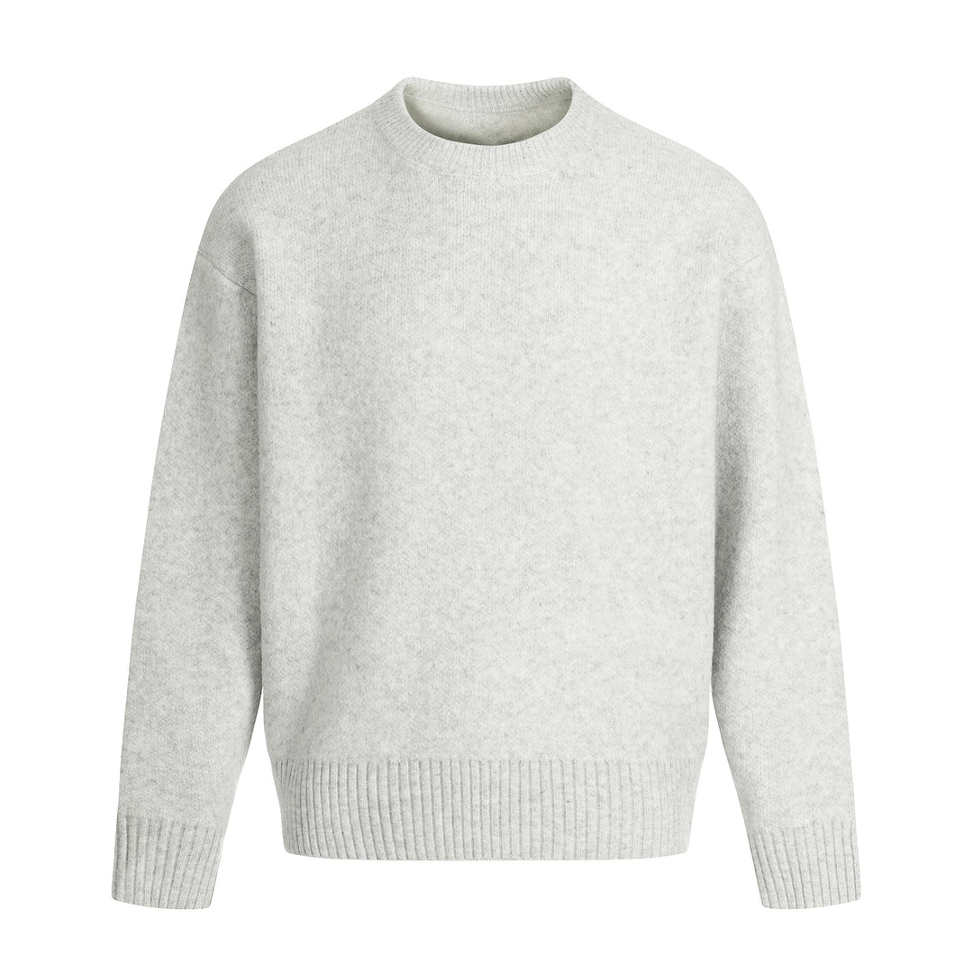 Unisex fine knit sweater with crew neck, drop shoulder and wide ribbed waistband Mune Fashion