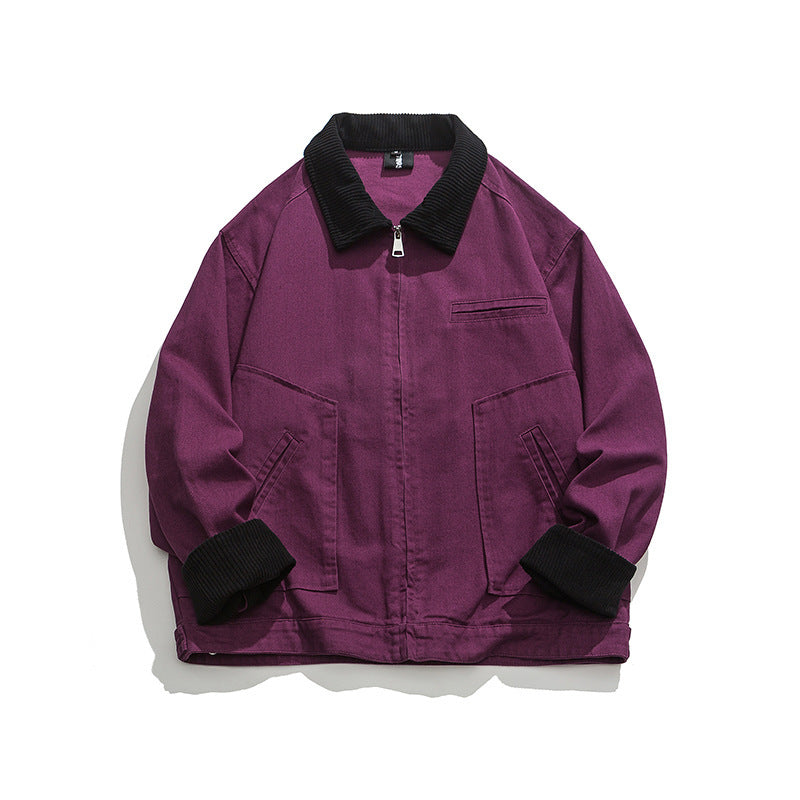 Unisex Boxy-Workwear-Jacket made of canvas with cord collar, zipper and applied flap pockets Mune Fashion