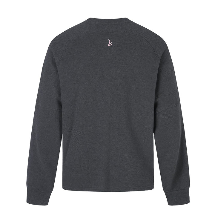 Women's Oversize Sweatshirt with V-neck, Raglan Sleeves, and Front Print Mune Fashion
