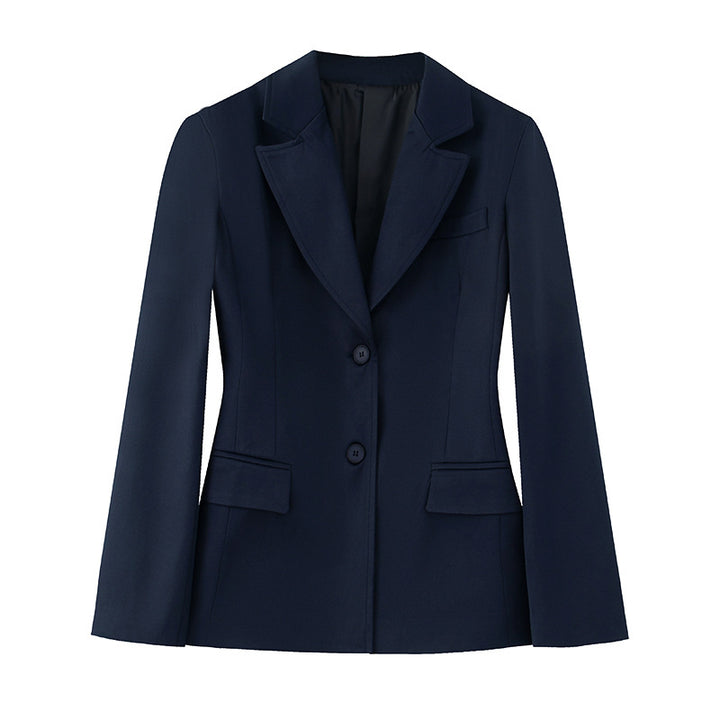 Women nan tailored single-breasted blazer with lapel collar, double-button closure, and flap pockets Mune Fashion