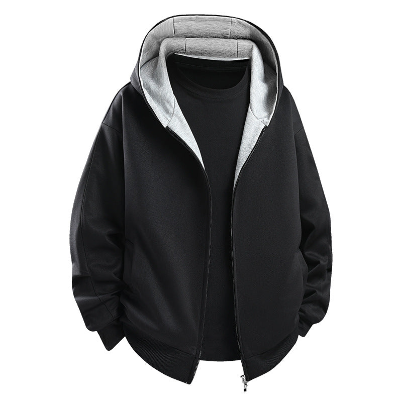Men's Stylish Hooded Jacket with High Collar Mune Fashion