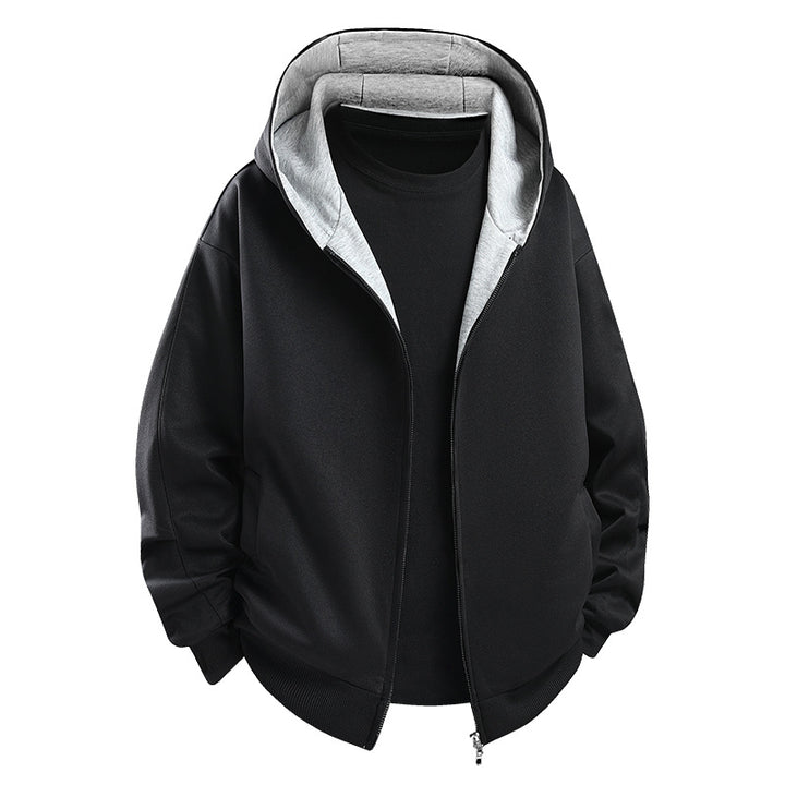 Men's Stylish Hooded Jacket with High Collar Mune Fashion