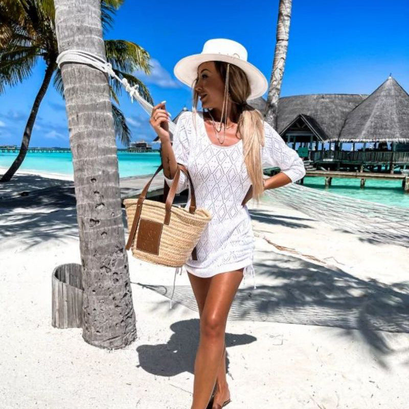 Ladies casual beach dress with side ties Mune Fashion