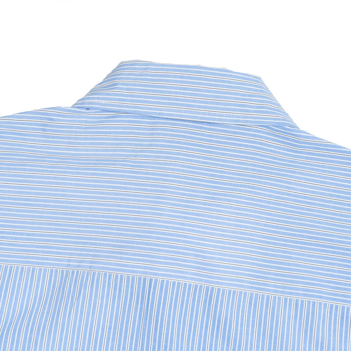 Men's Oversized Shirt made of Cotton Poplin with Pinstripes and Chest Pocket Mune Fashion