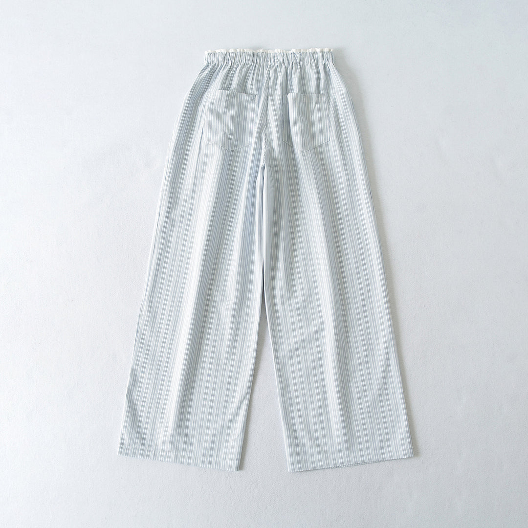 Women's Wide Culotte Pants with Drawstring Waist and Patch Pockets