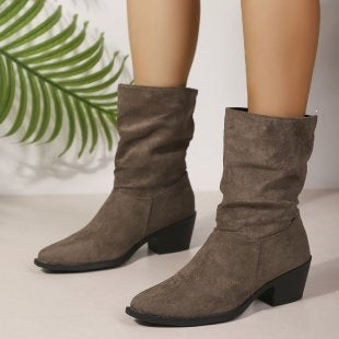 Women's Fashion Ankle Boots with High Collar Mune Fashion