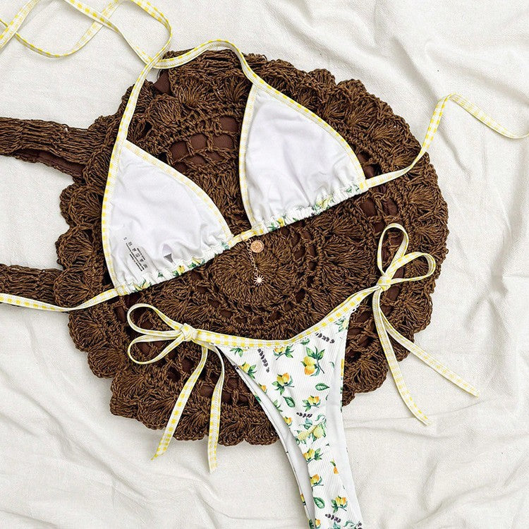 Women's Triangle Bikini with Fruity Design Mune Fashion