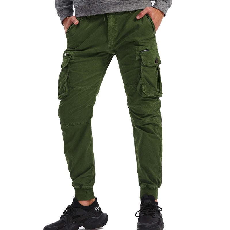 Men's Cargo Jogging Pants with Multifunctional Pockets, Elastic Cuffs and Tapered Fit Mune Fashion