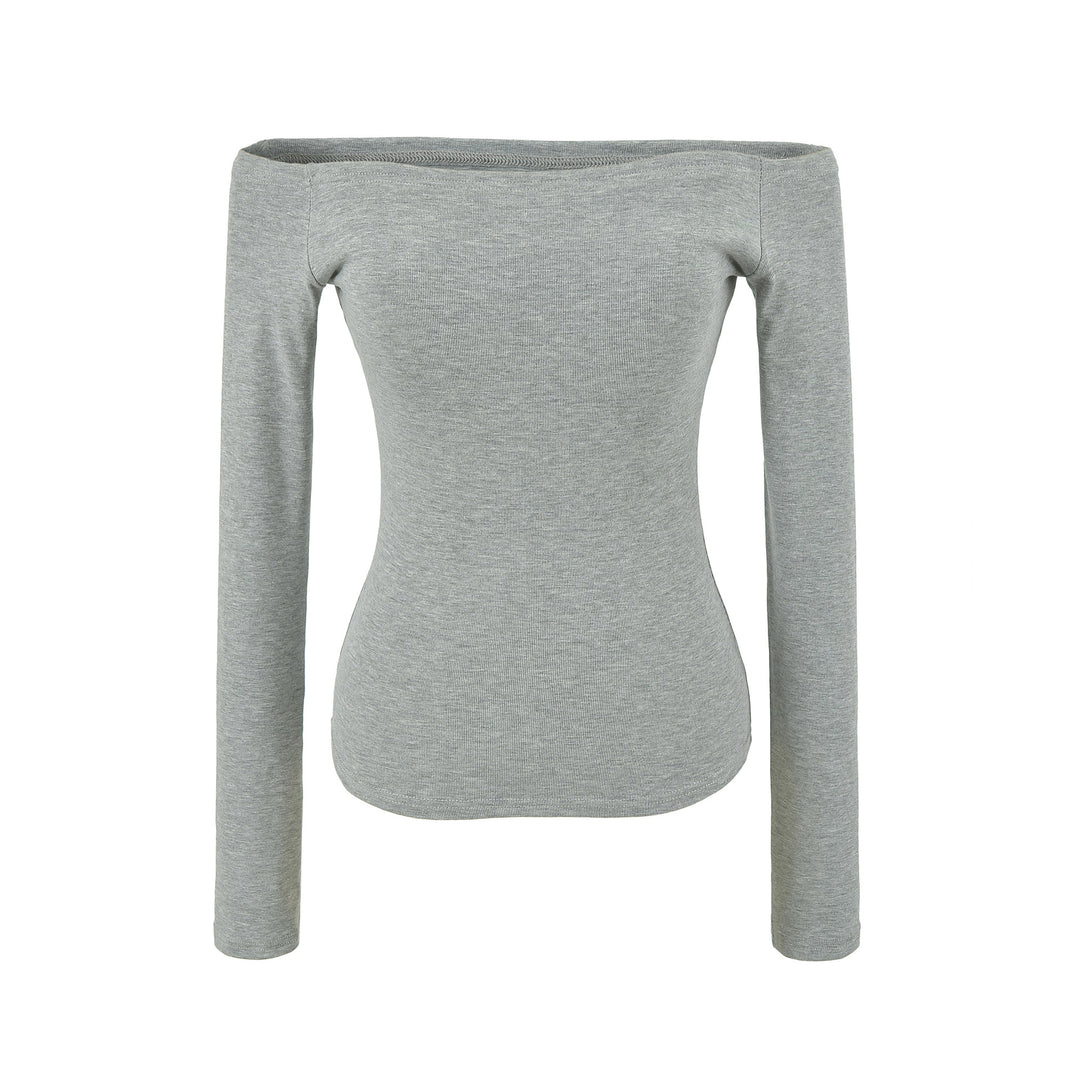 Women Fitted Off-Shoulder Long Sleeve made of Stretch Jersey Mune Fashion