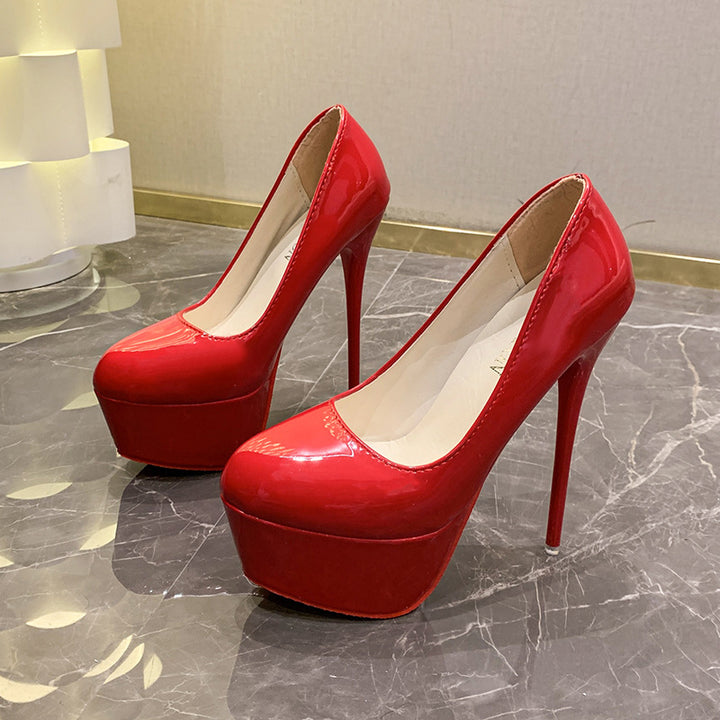 Women’s patent pumps with over-high platform and slim stiletto heel Mune Fashion
