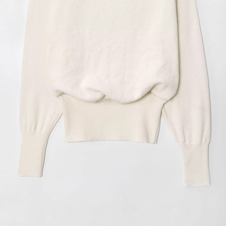 Women's Oversized Off-Shoulder Cropped Sweater with Balloon Sleeves Mune Fashion