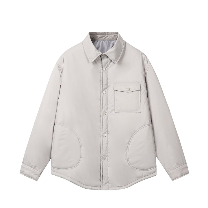 Unisex Short Cut Thermal Shirt Jacket with Shirt Collar and Flap Pocket Mune Fashion