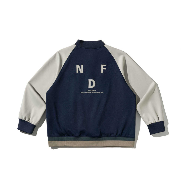 Unisex Short-cut College Bomber Jacket in Material Mix with Raglan Sleeves Mune Fashion