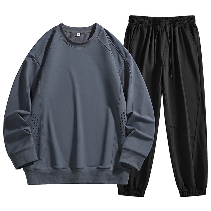 Men's casual training set made of breathable functional fabric with round neck and elastic waistband and ankle cuff Mune Fashion