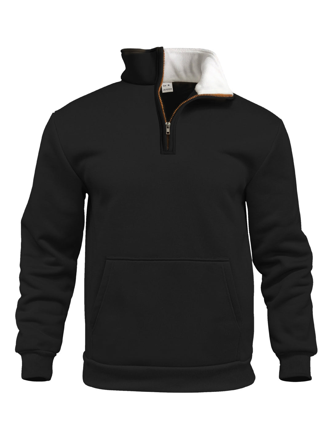 Men's comfort half-zip sweat with high fleece collar, kangaroo pocket and shape-stable ribbed hem Mune Fashion