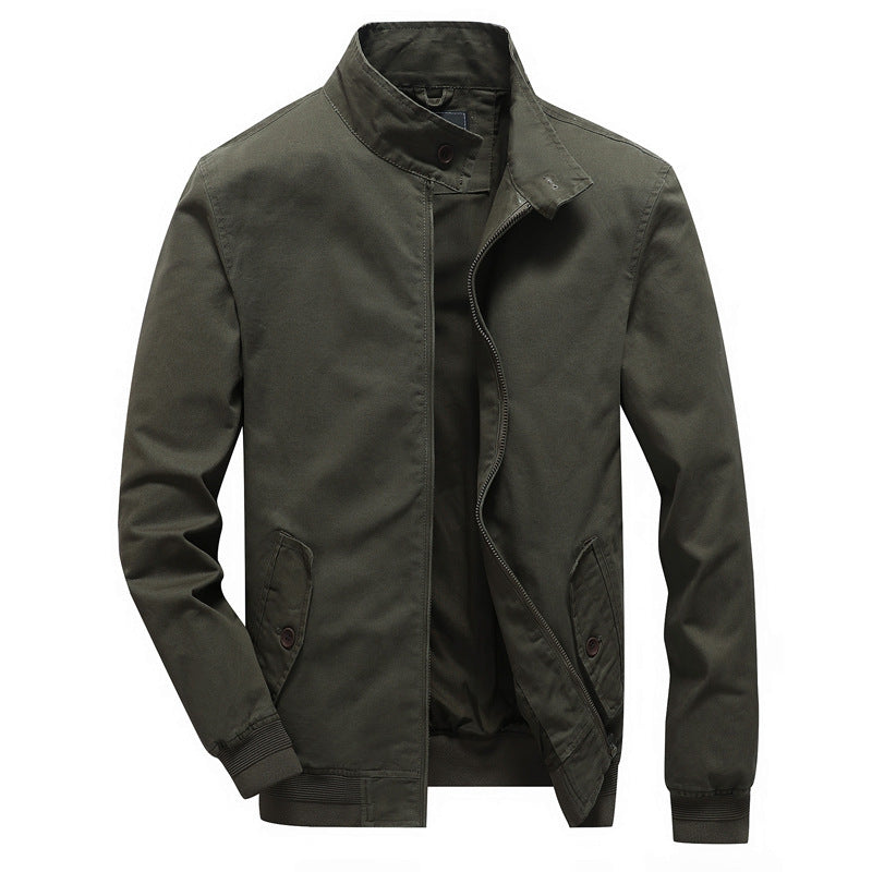 Men's Urban Canvas Blouson with high-closing stand-up collar and concealed zip front Mune Fashion