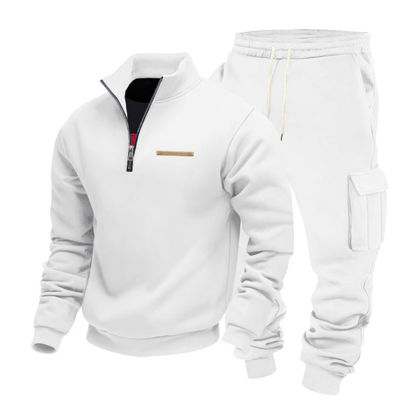Men's Zip Pullover and Cargo Jogger Set made of soft French Terry Mune Fashion