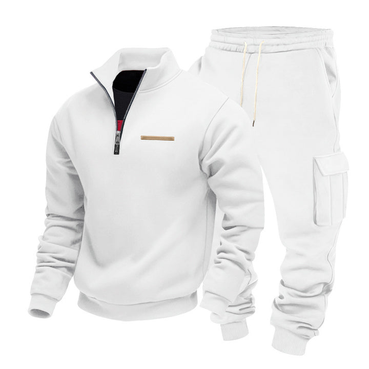 Men's Zip Pullover and Cargo Jogger Set made of soft French Terry Mune Fashion