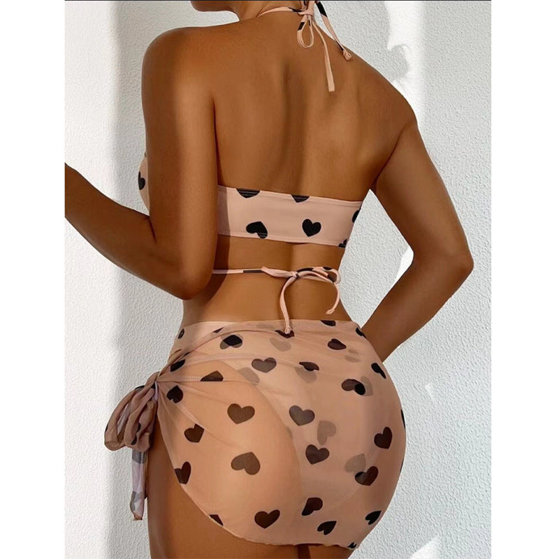 Women's bandeau bikini set with attractive heart motif decoration Mune Fashion