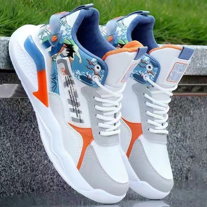 Men's Athletic High-Top Sneakers with Detailed Graphic Design Mune Fashion
