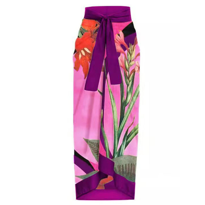 Women's One-Piece Swimsuit with Refined Wrap Design and Floral Print Mune Fashion