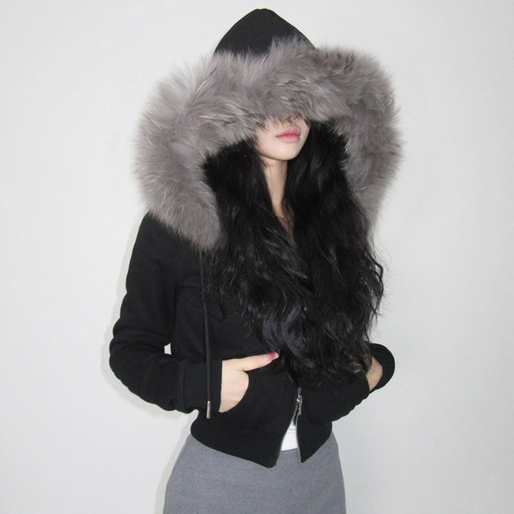 Women nan tailored bomber jacket with wide ribbed waistband, two slanted pockets and decorative zipper details Mune Fashion