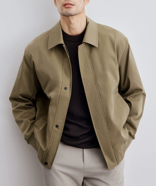Men's classic Harrington jacket with ribbed hem and concealed zipper Mune Fashion