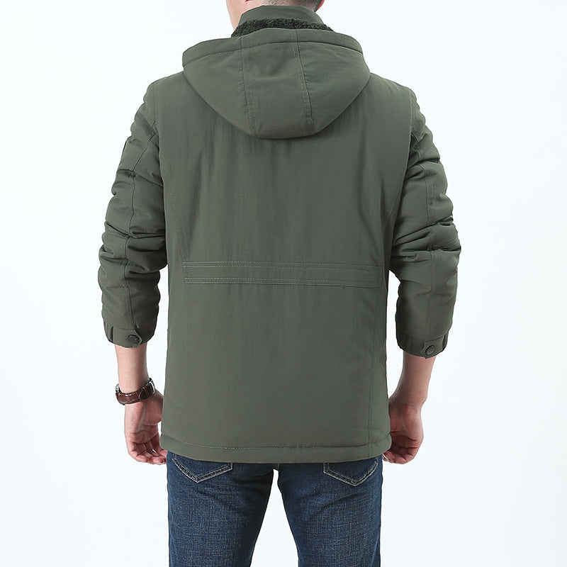 Men's Windproof Hooded Parka with Teddy Lining, Multiple Pockets and Patch Details Mune Fashion