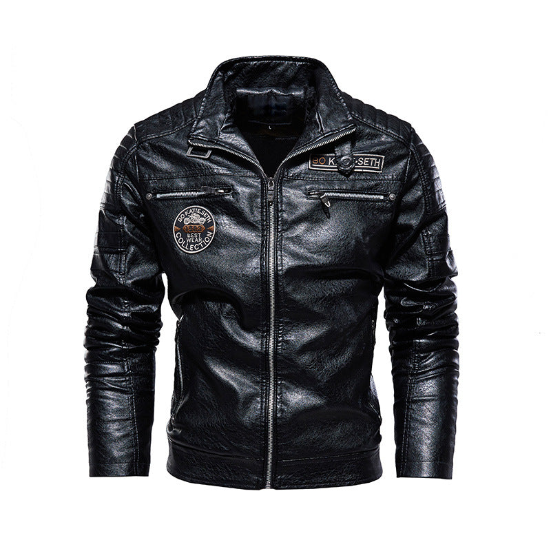Men's leather jacket with multiple pockets Mune Fashion
