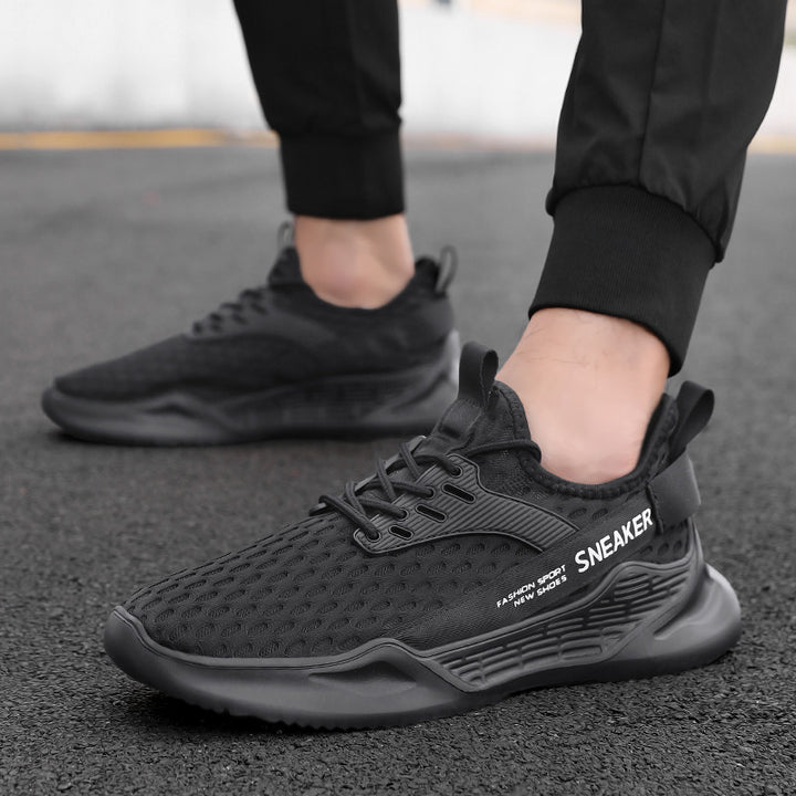 Unisex nan breathable knit sports shoe with honeycomb structure, sock-like shaft and cushioned lightweight foam midsole Mune Fashion