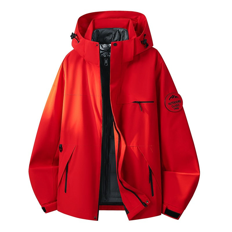 Men's waterproof three-layer hardshell jacket with adjustable hood, welded seams & multifunction pockets Mune Fashion