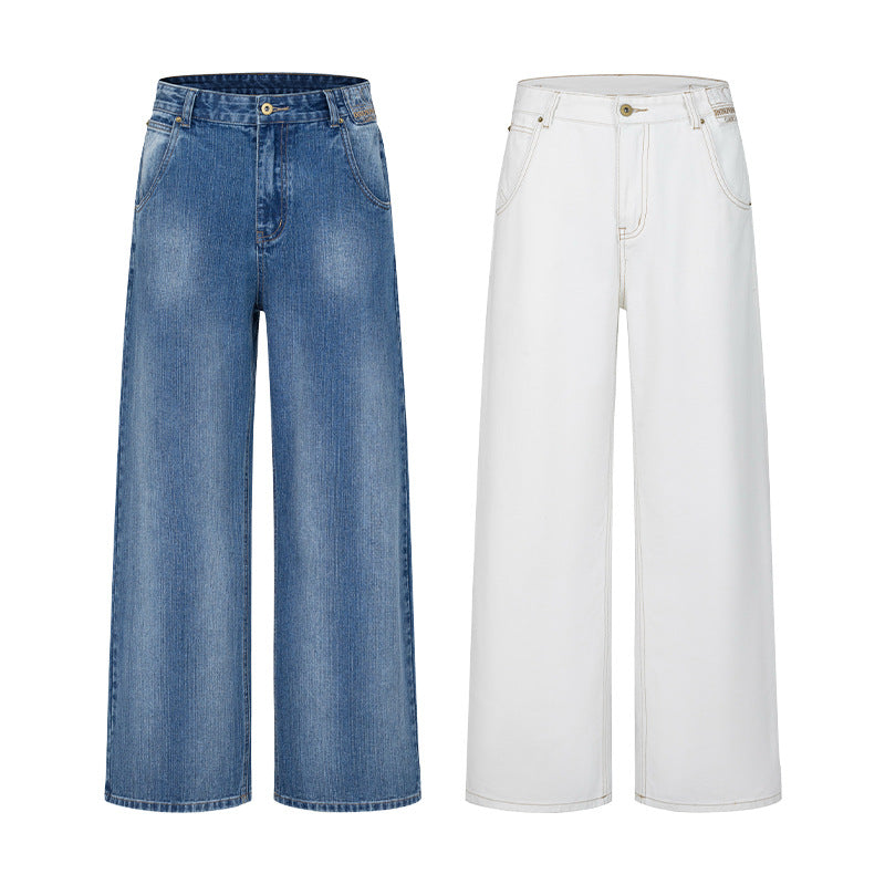 Women Ultra-wide cut canvas five-pocket trousers with low waistband Mune Fashion