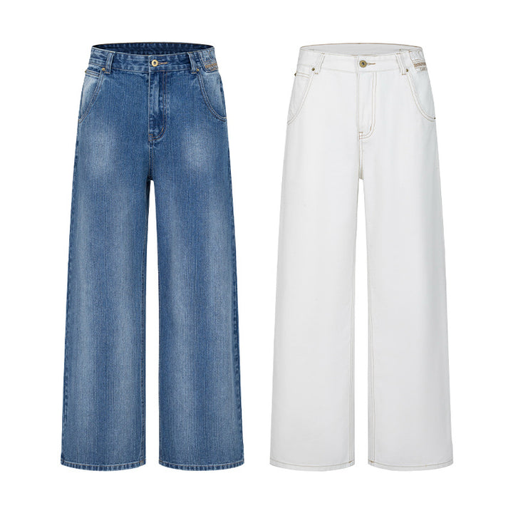 Women Ultra-wide cut canvas five-pocket trousers with low waistband Mune Fashion