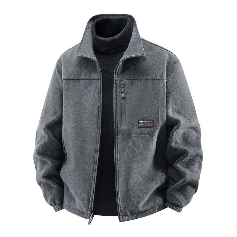 Men's  minimalist stand-collar travel jacket with sealed zip pockets and elastic cuffs Mune Fashion