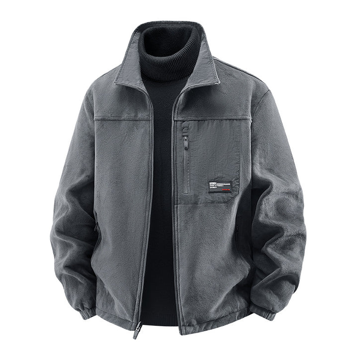 Men's  minimalist stand-collar travel jacket with sealed zip pockets and elastic cuffs Mune Fashion
