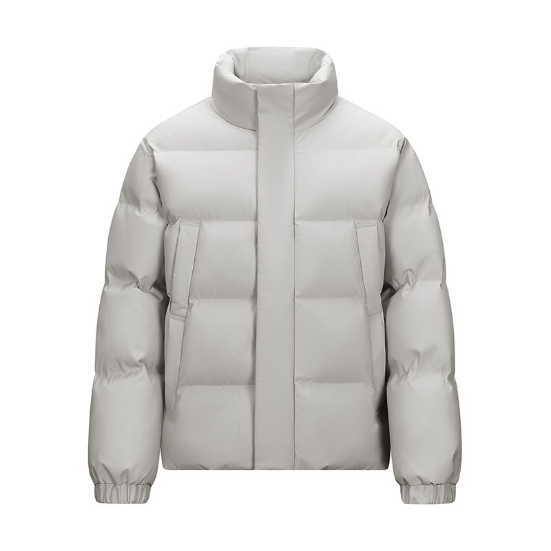 Men's Padded Quilted Jacket with High Stand-Up Collar and Concealed Zip Mune Fashion