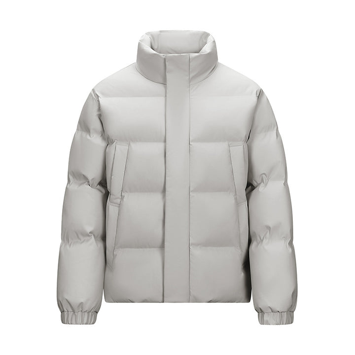 Men's Padded Quilted Jacket with High Stand-Up Collar and Concealed Zip Mune Fashion