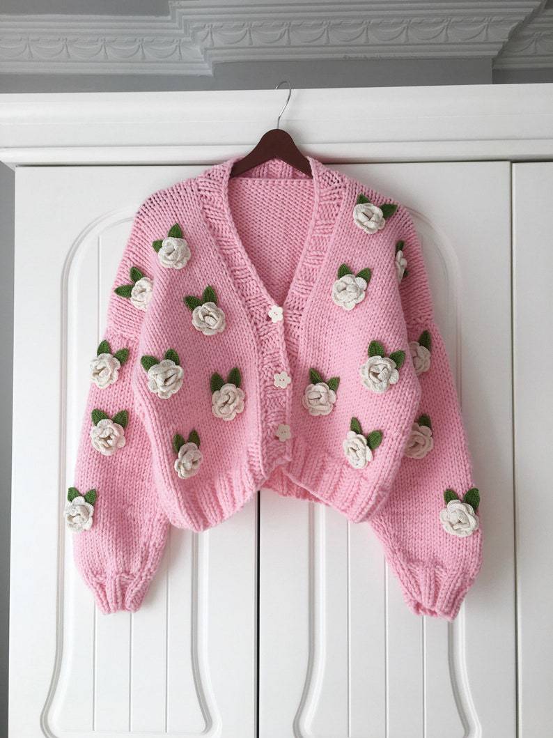 Ladies Playful Knitted Cardigan with Cherry Design