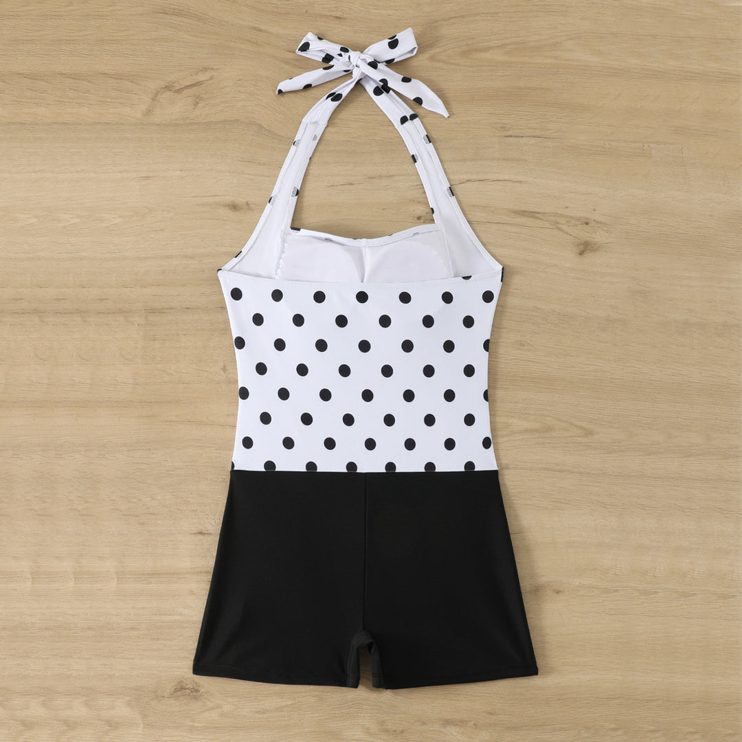 Women's One-Piece Swimsuit with Ruffle Details and Hip Shorts Mune Fashion