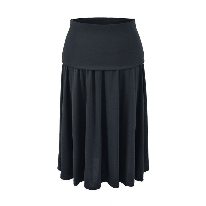 Women Long Jersey Maxi Skirt with Wide Hem and Gently Falling Pleats Mune Fashion