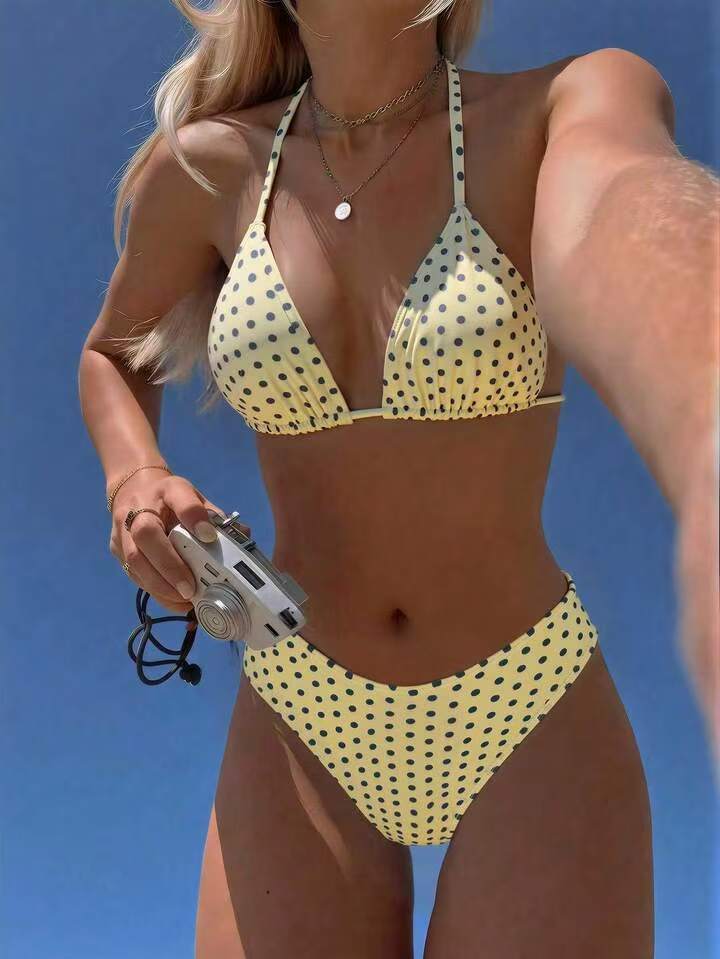 Damen Triangel-Bikini mit hoch tailliertem Unterteil Echo Archiv