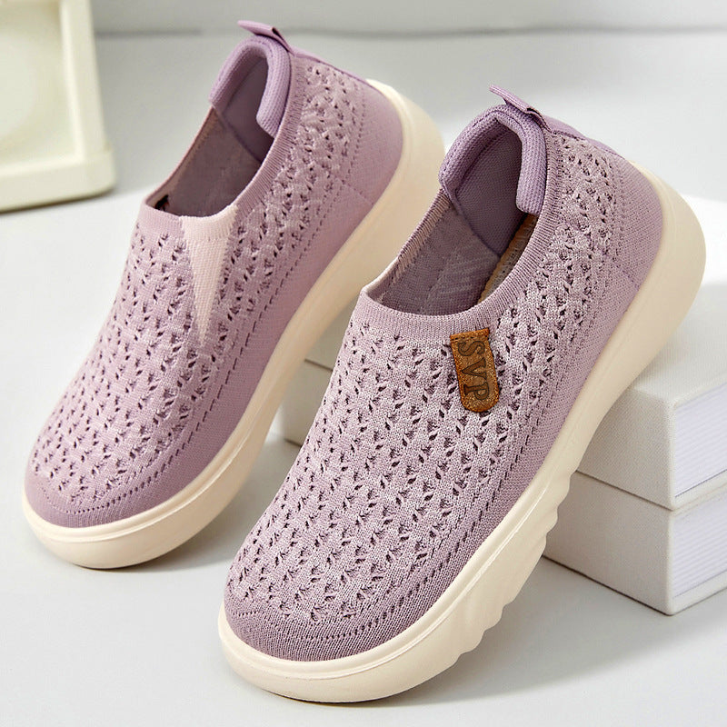 Women's knitted slip-on sneakers in sock-like design with breathable upper material and padded comfort sole Mune Fashion