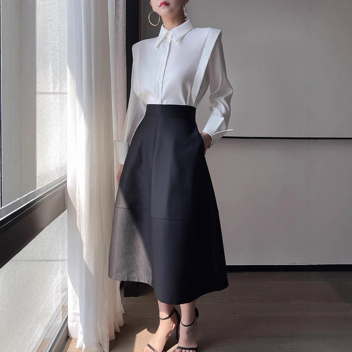 Ladies elegant and fashionable blouse with innovative cut Drune