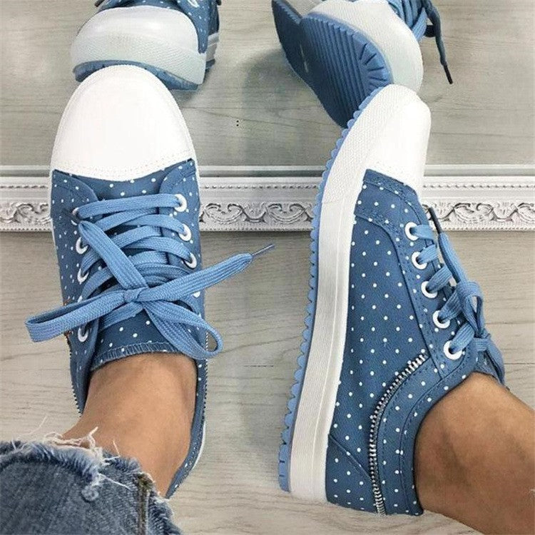 Women's casual sneakers with platform sole and side zipper Mune Fashion