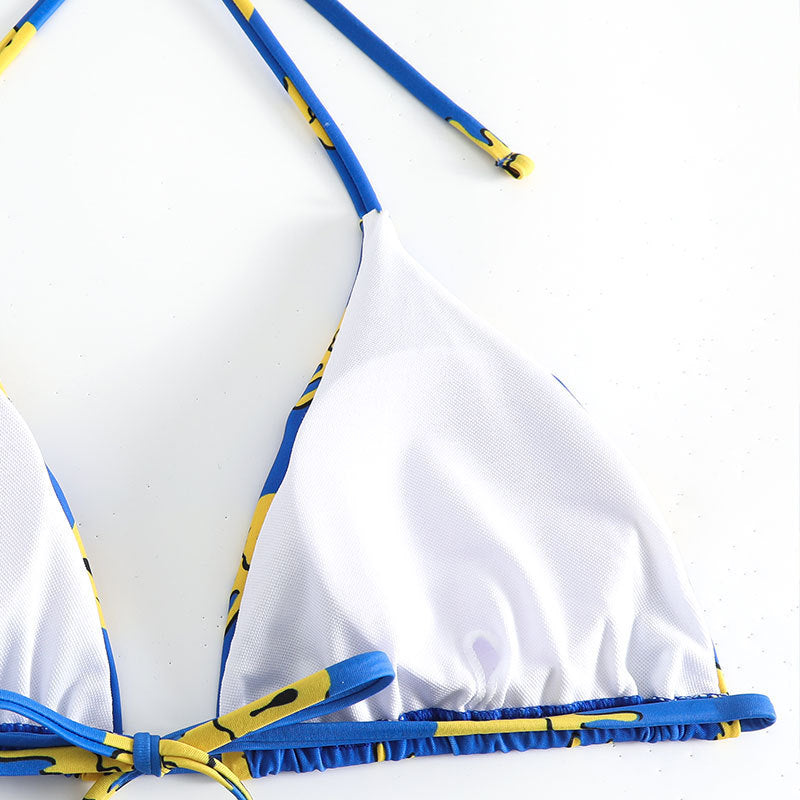 Women's triangle bikini with cheerful smiley print Mune Fashion