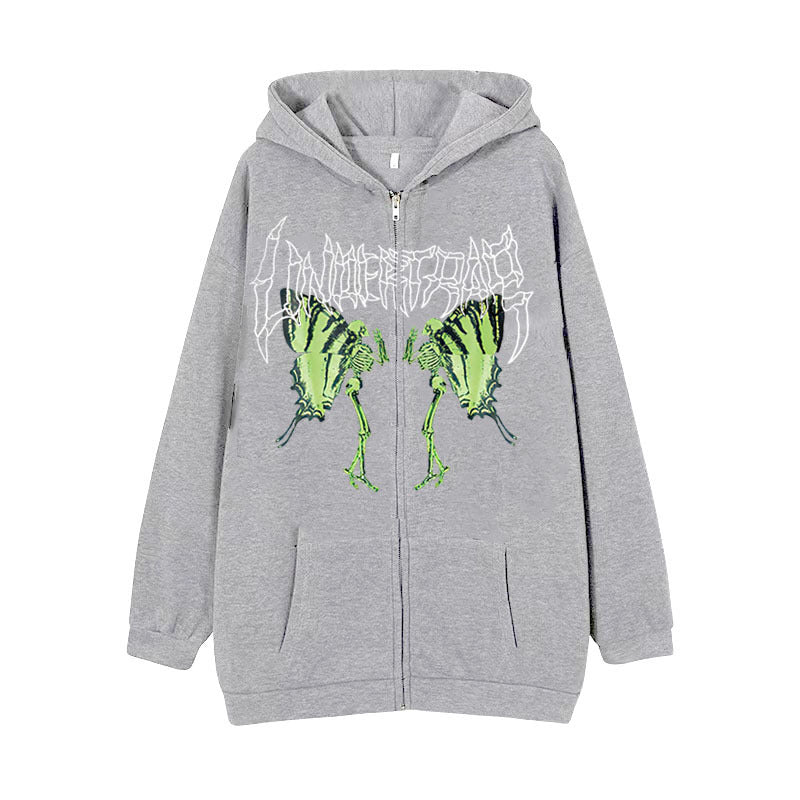 Women's hoodie jacket with full zipper and ribbed heart print Mune Fashion